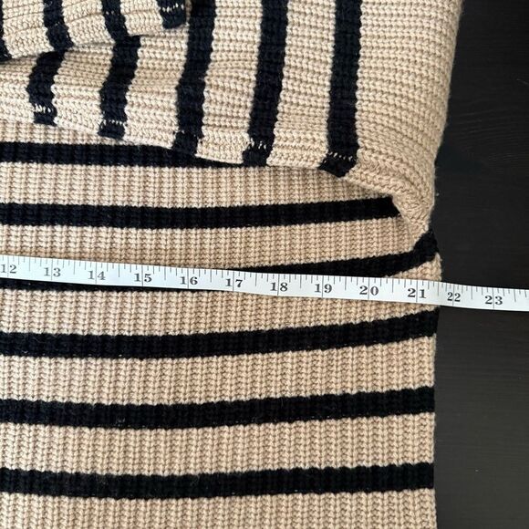 Rails Claudia Camel Ebony Stripe Sweater Womens Sz S Oversized Knit Mock Neck - Picture 12 of 13